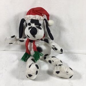 Sterling Inc Dalmatian Dog  21" Nylon Parachute Material Christmas Santa Hat